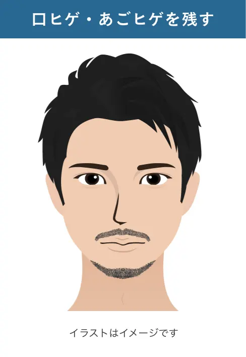 口ヒゲ・あごヒゲを残す