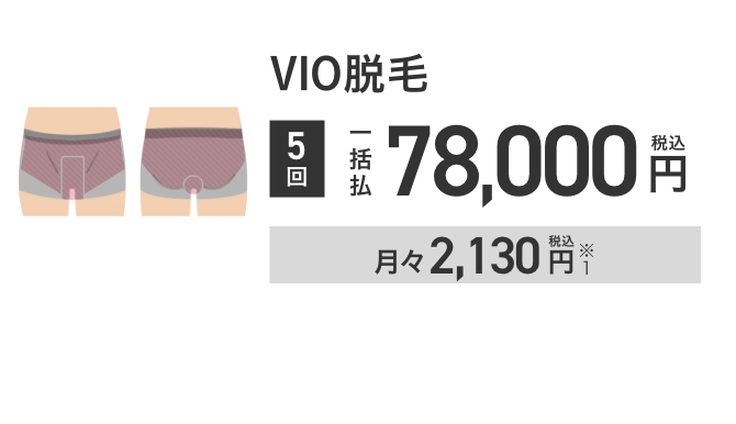 エミナルクリニックメンズのVIO脱毛5回78,000円